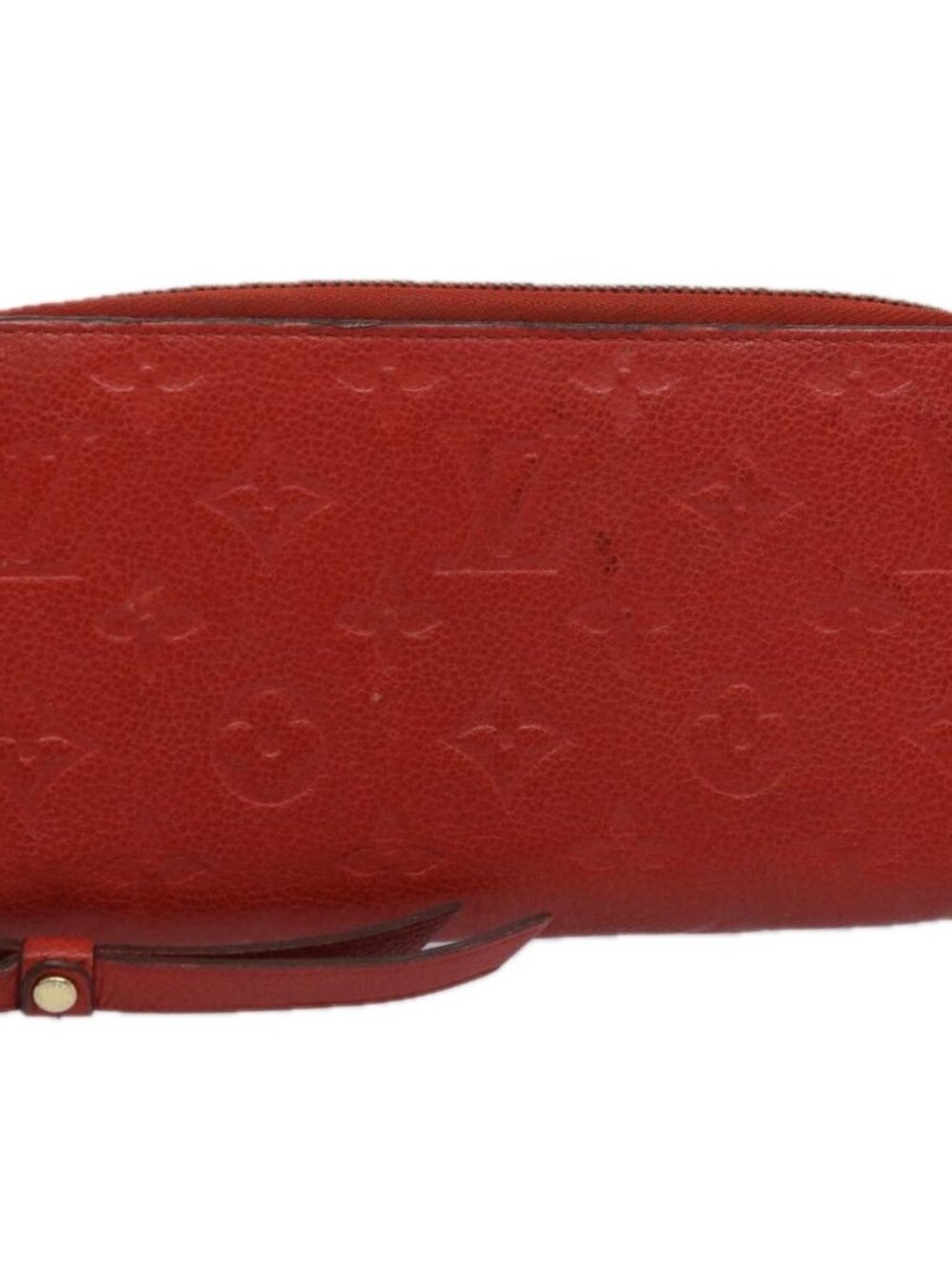 LOUIS VUITTON Monogram Empreinte Zippy Wallet Red M63691 LV Auth bs10719